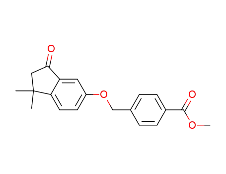 Molecular Structure of 166978-69-4 (Benzoic acid,
4-[[(2,3-dihydro-1,1-dimethyl-3-oxo-1H-inden-5-yl)oxy]methyl]-, methyl
ester)