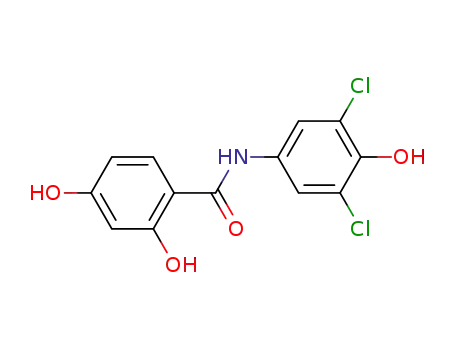 Molecular Structure of 55411-38-6 (3',5'-dichloro-2,4,4'-trihydroxybenzanilide)