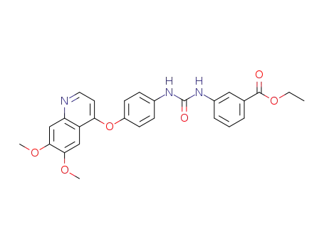 Molecular Structure of 190727-08-3 (N-(3-Ethoxycarbonylphenyl)-N'-{4-[(6,7-dimethoxy-4-quinolyl)oxy]phenyl}urea)