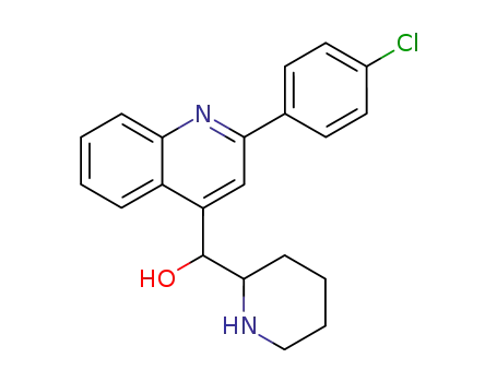 Molecular Structure of 5428-80-8 ([2-(4-chlorophenyl)quinolin-4-yl]-(2-piperidyl)methanol)