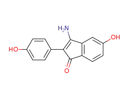 Molecular Structure of 594816-61-2 (1H-Inden-1-one, 3-amino-5-hydroxy-2-(4-hydroxyphenyl)-)