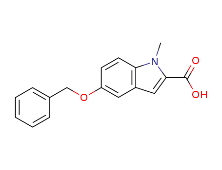 Molecular Structure of 133845-42-8 (1H-Indole-2-carboxylic acid, 1-methyl-5-(phenylmethoxy)-)