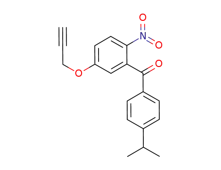 Molecular Structure of 478965-00-3 ((4-isopropylphenyl)(2-nitro-5-(prop-2-ynyloxy)phenyl)methanone)