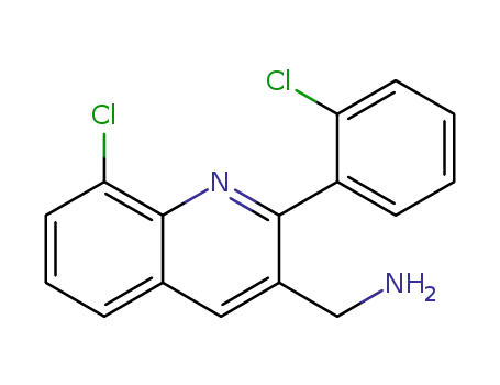 Molecular Structure of 1064578-24-0 ((8-chloro-2-(2-chlorophenyl)quinolin-3-yl)methanamine)