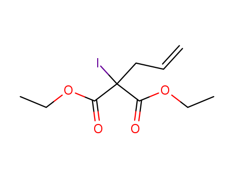 Molecular Structure of 144296-43-5 (Propanedioic acid, iodo-2-propenyl-, diethyl ester)