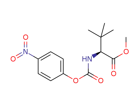 Molecular Structure of 854755-78-5 (methyl (2S)-3,3-dimethyl-2-{[(4-nitrophenoxy)carbonyl]amino}butanoate)