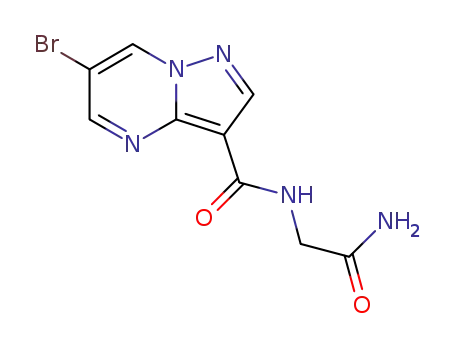 Molecular Structure of 1065082-89-4 (N-(2-amino-2-oxoethyl)-6-bromopyrazolo[1,5-a]pyrimidine-3-carboxamide)
