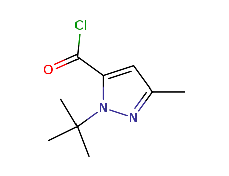 Molecular Structure of 175277-10-8 (1-(TERT-BUTYL)-3-METHYL-1H-PYRAZOLE-5-CARBONYL CHLORIDE)