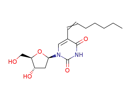 Molecular Structure of 96962-44-6 (5-(hept-1-en-1-yl)-2'-deoxyuridine)