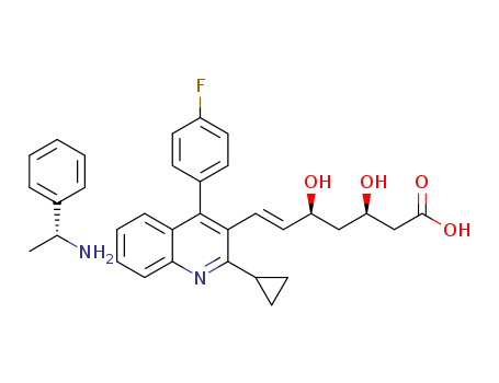 (3R,5S)-7-[2-Cyclopropyl-4-(4-Fluorophenyl)-3-Quinolyl]-3,5-Dihydrosy-6-Heptane Acid,(+)Phenyl Ethylamine