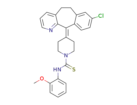 Molecular Structure of 1373612-35-1 (4-(8-chloro-5,6-dihydro-11H-benzo[5,6]cyclohepta[1,2-b]pyridin-11-ylidene)-N-(2-methoxyphenyl)-1-piperidinecarbothioamide)