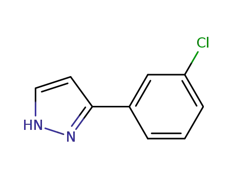Molecular Structure of 59843-69-5 (3-(3-Chlorophenyl)-1H-pyrazole)