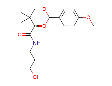 Molecular Structure of 1196055-91-0 ((4R)-N-(3-hydroxypropyl)-2-(4-methoxyphenyl)-5,5-dimethyl-1,3-dioxane-4-carboxamide)