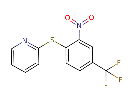 Molecular Structure of 389084-12-2 (2-NITRO-1-(2-PYRIDYLTHIO)-4-(TRIFLUOROMETHYL)BENZENE)