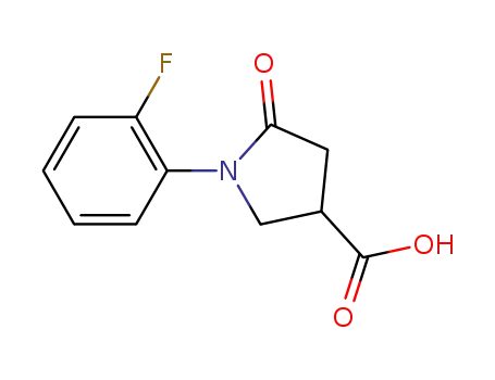 Molecular Structure of 1998-86-3 (1-(2-FLUORO-PHENYL)-5-OXO-PYRROLIDINE-3-CARBOXYLIC ACID)