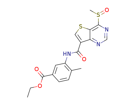 ethyl 4-methyl-3-(4-(methylsulfinyl)thieno[3,2-d]pyrimidine-7-carboxamido)benzoate