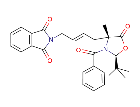 Molecular Structure of 404859-27-4 (5-Oxazolidinone,
3-benzoyl-4-[(2E)-4-(1,3-dihydro-1,3-dioxo-2H-isoindol-2-yl)-2-butenyl]-
2-(1,1-dimethylethyl)-4-methyl-, (2S,4R)-)