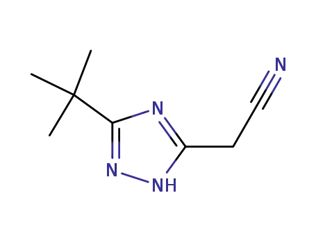 Molecular Structure of 159827-21-1 (1H-1,2,4-Triazole-3-acetonitrile, 5-(1,1-dimethylethyl)-)