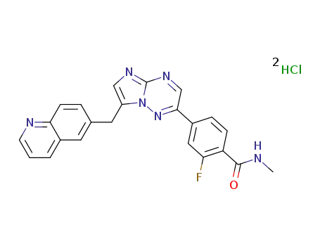 2-Fluoro-N-methyl-4-[7-[(quinolin-6-yl)methyl]imidazo[1,2-b]-[1,2,4]triazin-2-yl]benzamide Dihydrochloride