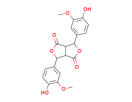 Molecular Structure of 13962-76-0 (1H,4H-Furo[3,4-c]furan-1,4-dione,tetrahydro- 3,6-bis(4-hydroxy-3-methoxyphenyl)- )