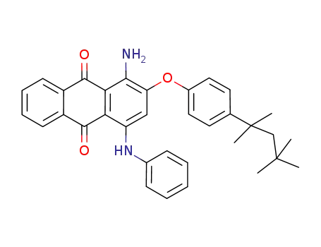 Molecular Structure of 5223-73-4 (9,10-Anthracenedione,
1-amino-4-(phenylamino)-2-[4-(1,1,3,3-tetramethylbutyl)phenoxy]-)