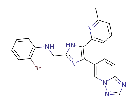 Molecular Structure of 1352608-94-6 (N-((4-([1,2,4]triazolo[1,5-a]pyridin-6-yl)-5-(6-methylpyridin-2-yl)-1H-imidazol-2-yl)methyl)-2-bromoaniline)