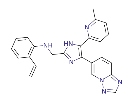 Molecular Structure of 1352609-08-5 (N-((4-([1,2,4]triazolo[1,5-a]pyridin-6-yl)-5-(6-methylpyridin-2-yl)-1H-imidazol-2-yl)methyl)-2-vinylaniline)
