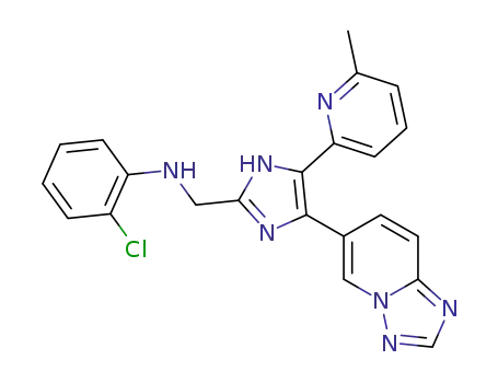 Molecular Structure of 1352608-88-8 (N-((4-([1,2,4]triazolo[1,5-a]pyridin-6-yl)-5-(6-methylpyridin-2-yl)-1H-imidazol-2-yl)methyl)-2-chloroaniline)