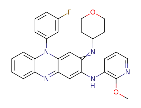 5-(3-fluorophenyl)-3-(4-tetrahydropyranyl)imino-2-(2-methoxy-3-pyridyl)amino-3,5-dihydrophenazine