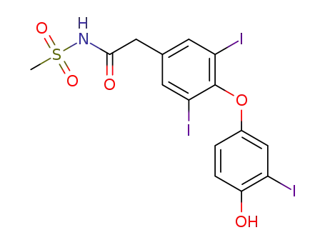Molecular Structure of 1417653-49-6 (2-(4-(4-hydroxy-3-iodophenoxy)-3,5-diiodophenyl)-N-(methylsulfonyl)acetamide)