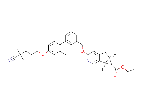 ethyl 3-((4’-((4-cyano-4-methylpentyl)oxy)-2’,6’-dimethyl-[1,1’-biphenyl]-3-yl)methoxy)-5,5a,6,6a-tetrahydrocyclopropa[4,5]cyclopenta[1,2-c]pyridine-6-carboxylate