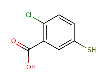 Molecular Structure of 17642-17-0 (Benzoic acid, 2-chloro-5-mercapto-)