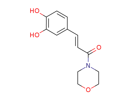 Molecular Structure of 100042-34-0 (2-Propen-1-one,3-(3,4-dihydroxyphenyl)-1-(4-morpholinyl)-, (2E)-)