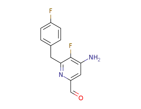 Molecular Structure of 1613459-80-5 (4-amino-5-fluoro-6-(4-fluorobenzyl)picolinaldehyde)