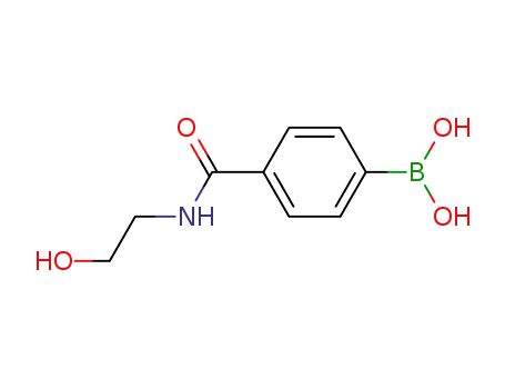 Molecular Structure of 850593-04-3 (4-(2-HYDROXYETHYLCARBAMOYL)BENZENEBORONIC ACID 98)