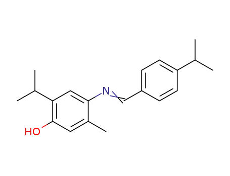 Molecular Structure of 7251-23-2 (5-methyl-2-(propan-2-yl)-4-({(E)-[4-(propan-2-yl)phenyl]methylidene}amino)phenol)