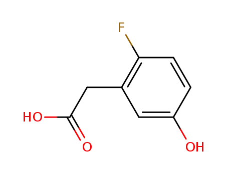 Molecular Structure of 149029-89-0 (2-Fluoro-5-hydroxyphenylacetic acid)