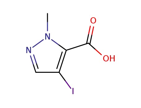 Molecular Structure of 75092-30-7 (4-IODO-1-METHYL-1H-PYRAZOLE-5-CARBOXYLIC ACID)