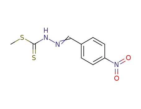 Molecular Structure of 20184-97-8 (2-(4-Nitrobenzylidene)hydrazinecarbodithioic acid methyl ester)