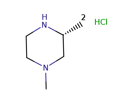 Molecular Structure of 1152110-26-3 (Piperazine, 1,3-diMethyl-, hydrochloride (1:2), (3R)-)