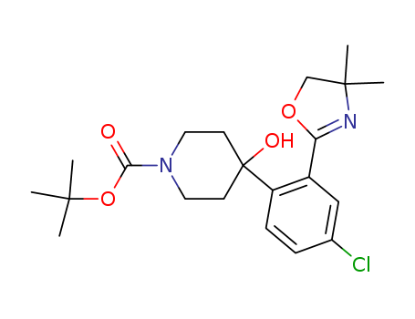 tert-butyl 4-(4-chloro-2-(4,4-dimethyl-4,5-dihydrooxazol-2-yl)phenyl)-4-hydroxypiperidine-1-carboxylate