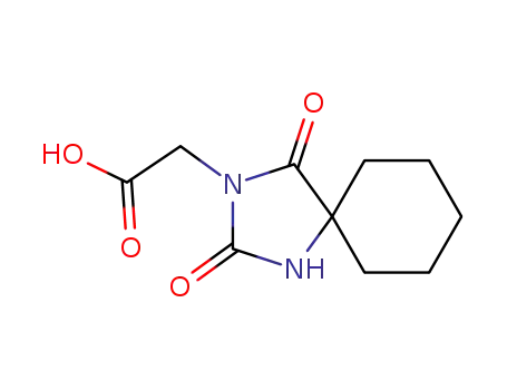 Molecular Structure of 834-45-7 ((2,4-DIOXO-1,3-DIAZASPIRO[4.5]DEC-3-YL)ACETIC ACID)
