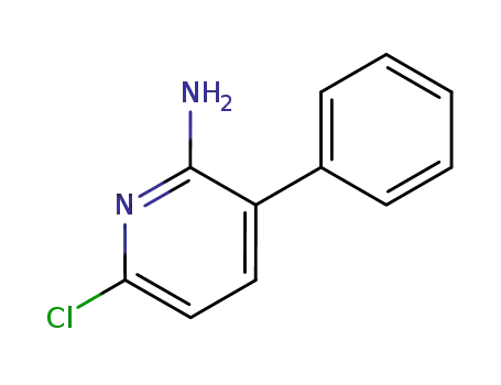 Molecular Structure of 69214-19-3 (2-Amino-6-chloro-3-phenylpyridine)