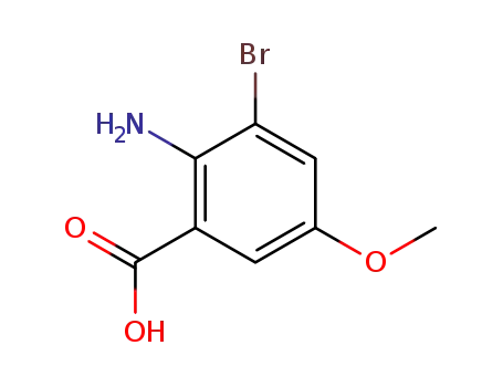 Molecular Structure of 887577-86-8 (3-Bromo-5-methoxyanthranilic acid)