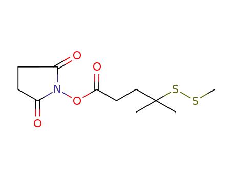Molecular Structure of 796073-56-8 (2,5-dioxopyrrolidin-1-yl 4-methyl-4-(methyldisulfanyl)pentanoate)