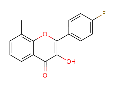 Molecular Structure of 600151-65-3 (4H-1-Benzopyran-4-one, 2-(4-fluorophenyl)-3-hydroxy-8-methyl-)