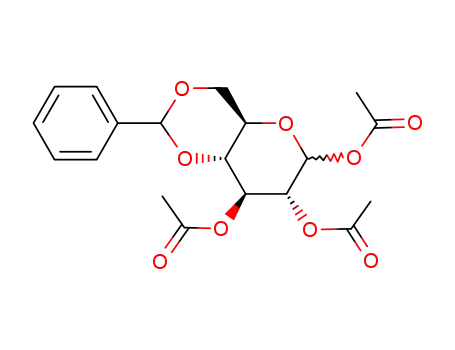 Molecular Structure of 257925-66-9 (1,2,3-TRI-O-ACETYL-4,6-O-BENZYLIDENE-D-GLUCOPYRANOSE)