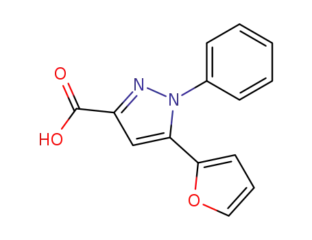 Molecular Structure of 100537-55-1 (5-(2-FURYL)-1-PHENYL-1H-PYRAZOLE-3-CARBOXYLIC ACID)
