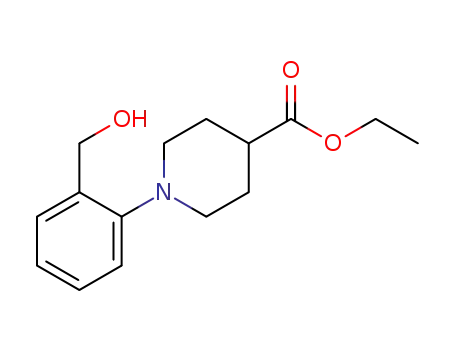 Molecular Structure of 773870-63-6 (1-(2-HYDROXYMETHYLPHENYL)PIPERIDINE-4-CARBOXYLIC ACID ETHYL ESTER)