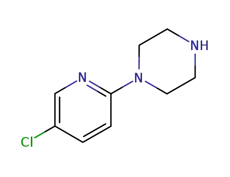 Molecular Structure of 87394-65-8 (1-(5-CHLORO-PYRIDIN-2-YL)-PIPERAZINE)